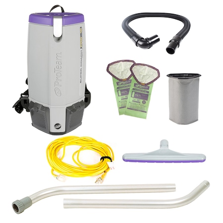 Proteam Super Coach Pro 10, 10 qt. Backpack Vacuum w/ 2-Pc Wand and Xover Tool 107744